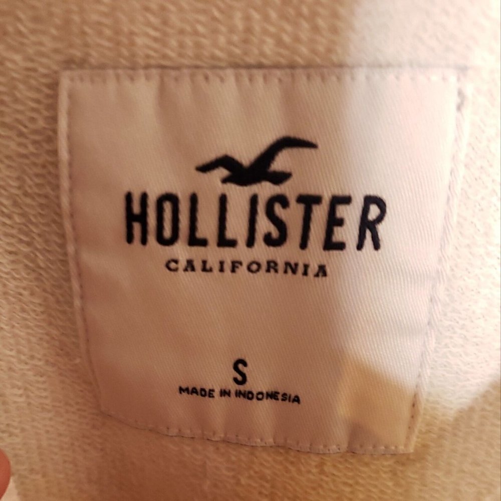 Hollister Womens White Pastel Tie Dye Cropped Sweatshirt Small - Picture 4 of 6